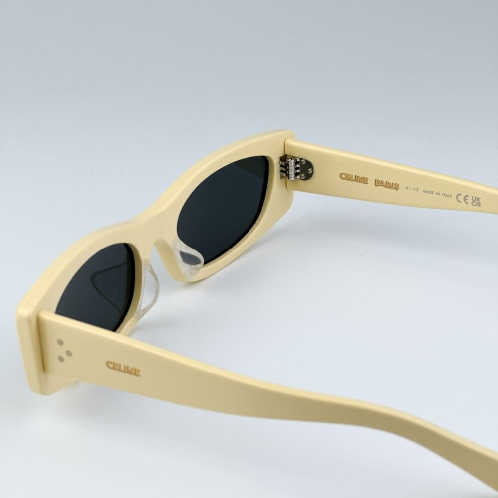 Celine CL40245U 39A BRAND NEW Sunglasses Butter Beige Smoke Geometric Unisex - Picture 8 of 10